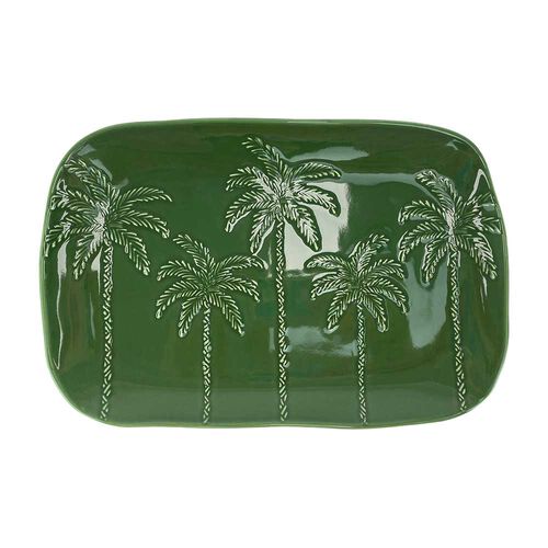 Coconut Bay Rectangle Plate - Green Palm
